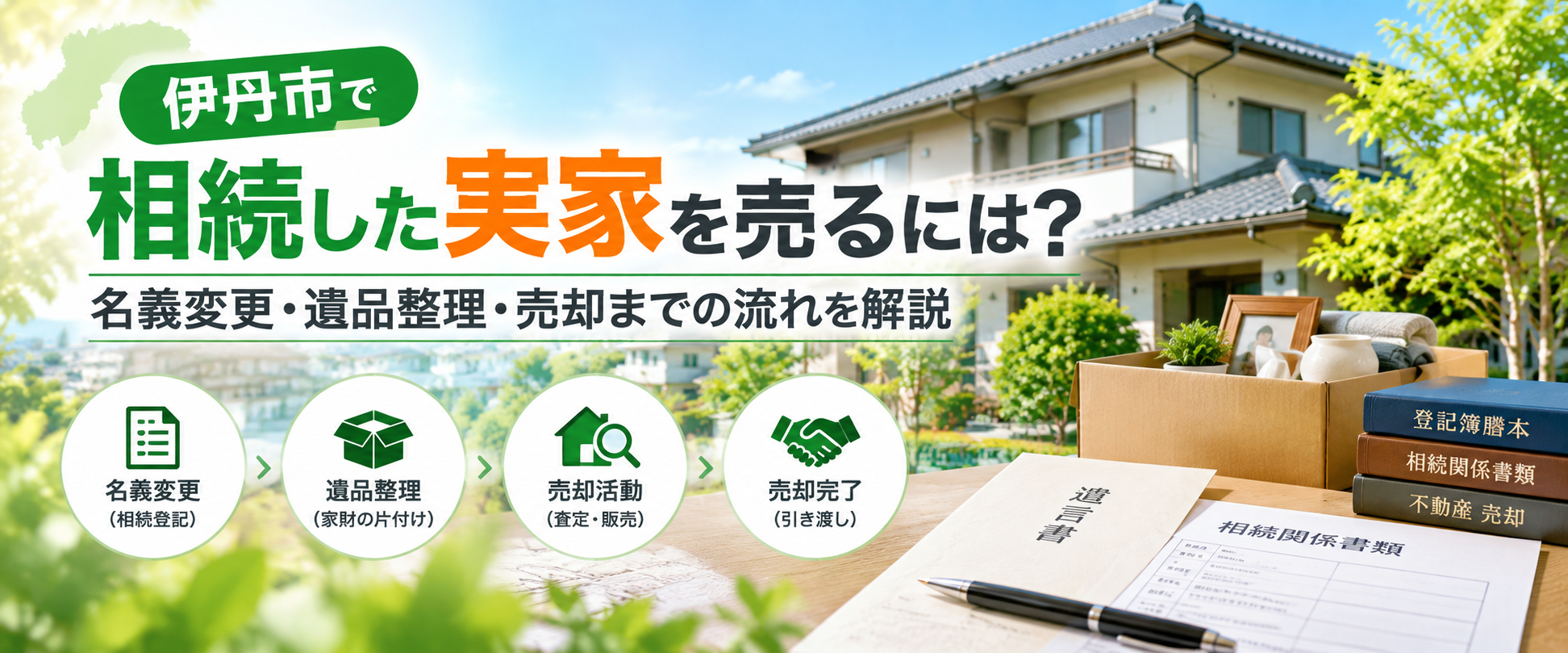 伊丹市で相続した実家を売るには?名義変更・遺品整理・売却までの流れを解説