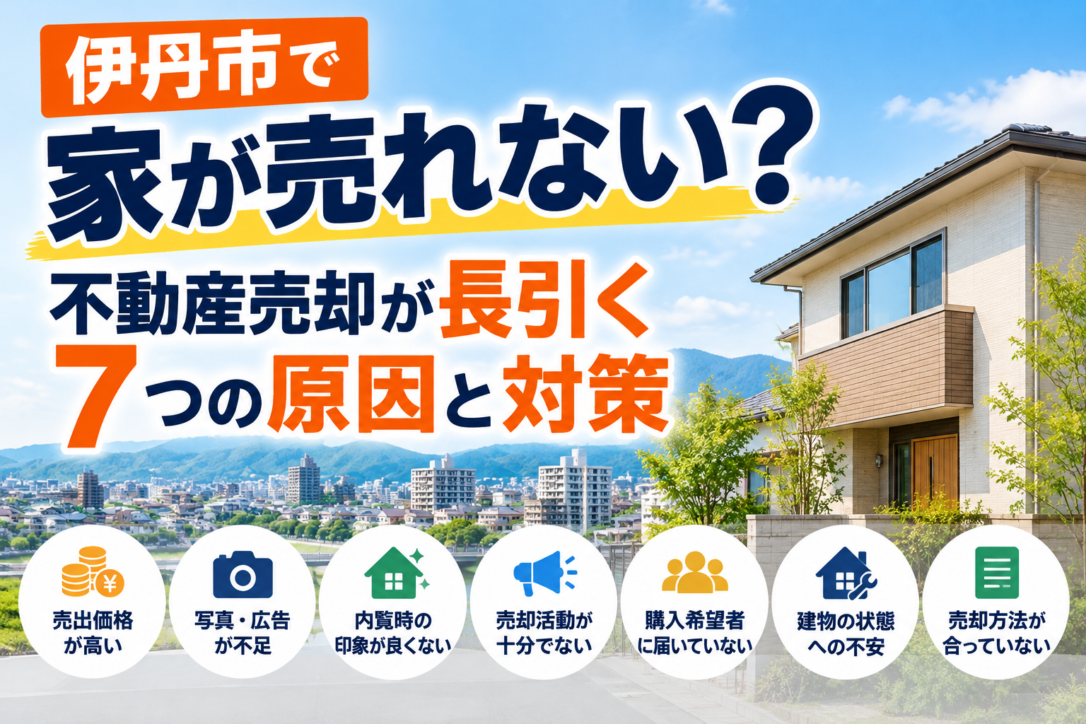 伊丹市で家が売れない原因とは？不動産売却が長引く7つの理由と対策